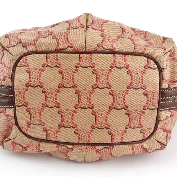 CELINE shoulder bag macadam pink coating canvas ?~ leather Authentic - Picture 5 of 9